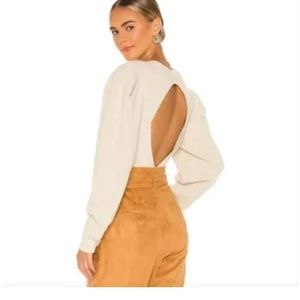 Free people oatmeal sweater open back